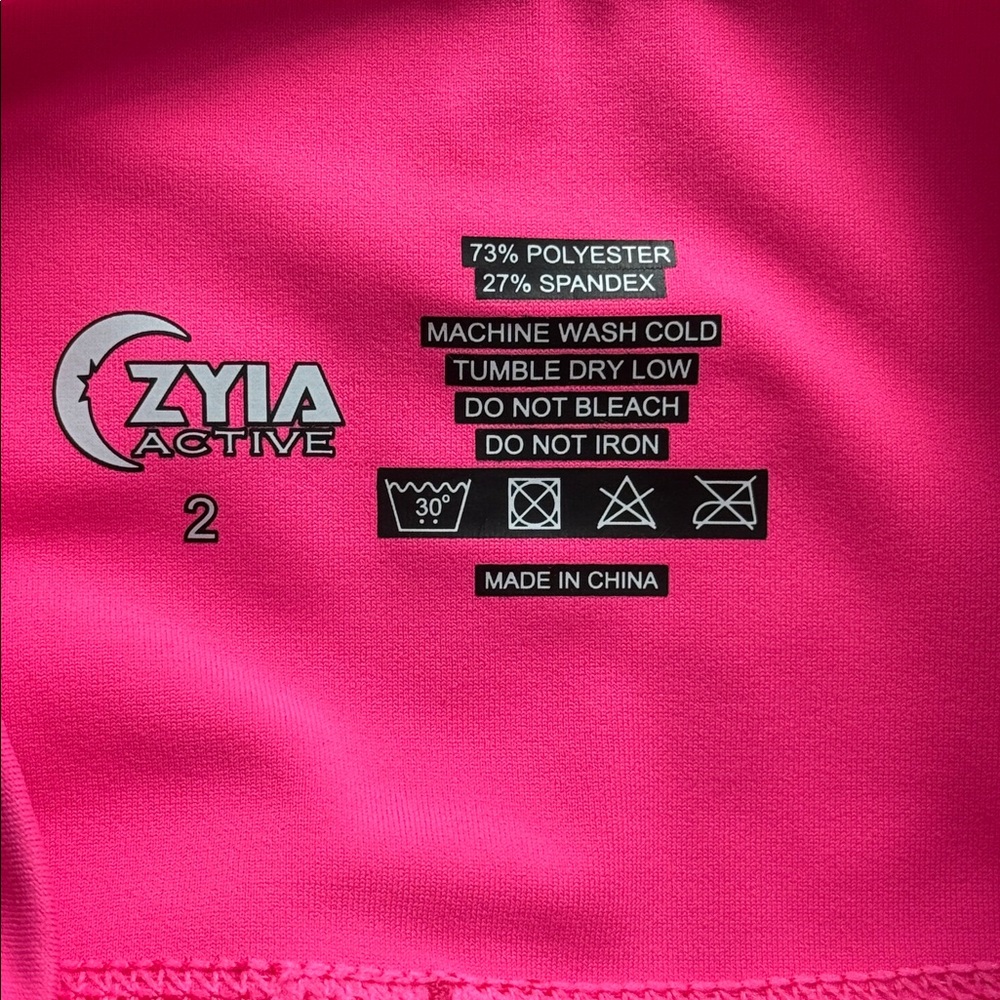 ZYIA Active Hot Pink Leopard Light N Tight  7/8 24" Leggings- 2 - Picture 9 of 12